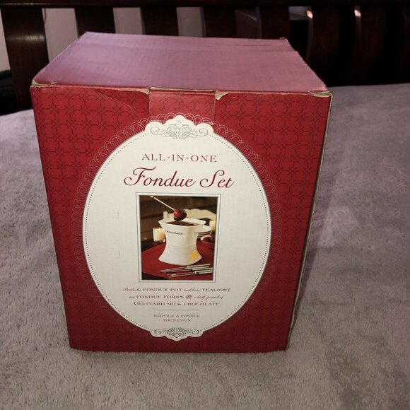 WILLIAM SONOMA Ivory Ceramic All-in-one Fondue Set - Picture 2 of 12